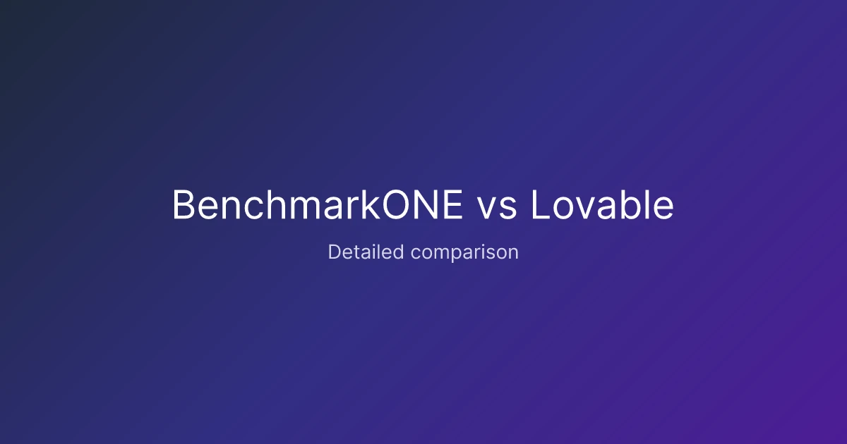 BenchmarkONE vs Lovable comparison