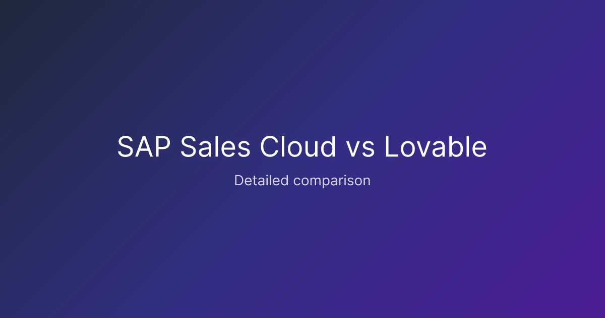 SAP Sales Cloud vs Lovable comparison